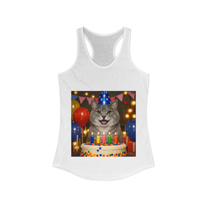 Birthday Buddy Cat Women's Racerback Tank