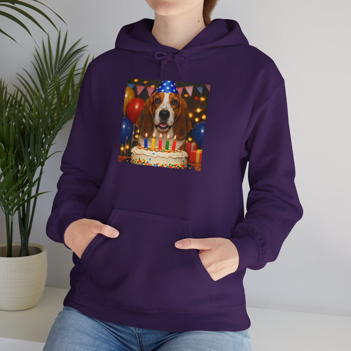 Birthday Buddy Basset Unisex Hoodie