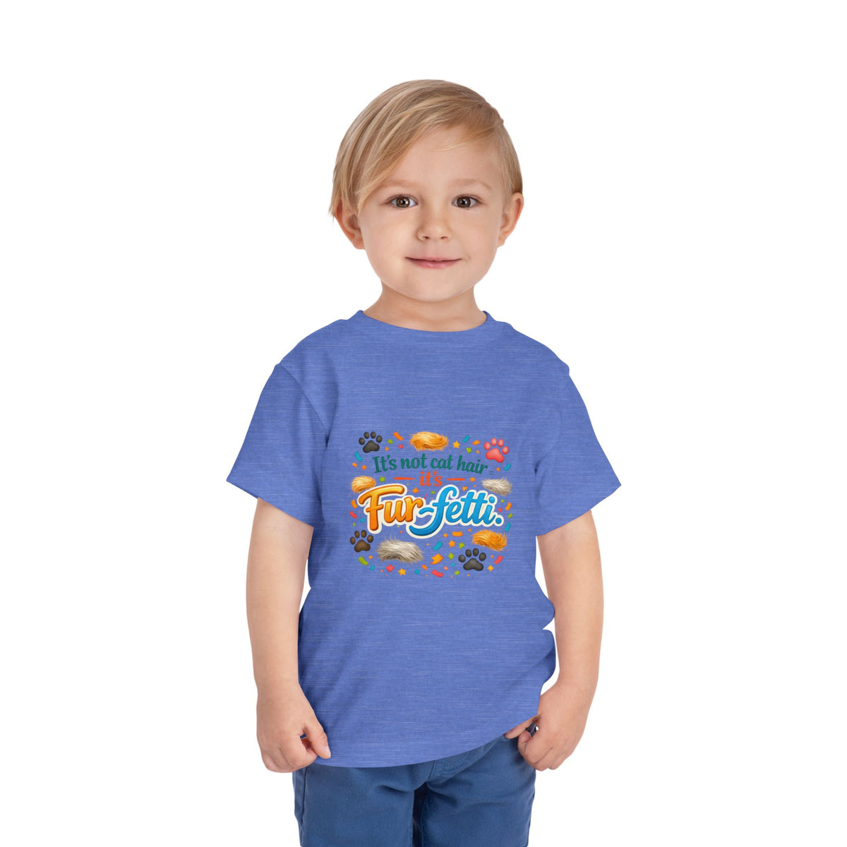 Fur-Fetti Cat Toddler Unisex Short Sleeve Crewneck Tee