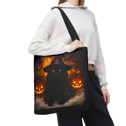 Witch Hat Pack Cat Tote Bag