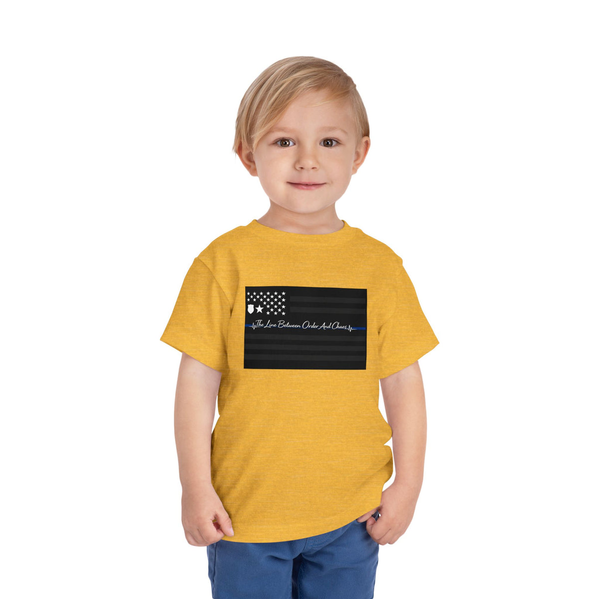Thin Blue Line Toddler Unisex Short Sleeve Crewneck Tee