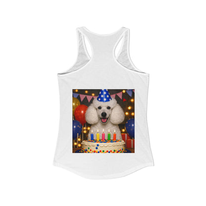 Birthday Buddy Poodle Women's Racerback Tank