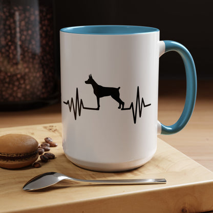 My Heart Beats For Dobermans 2-Tone Coffee Mug
