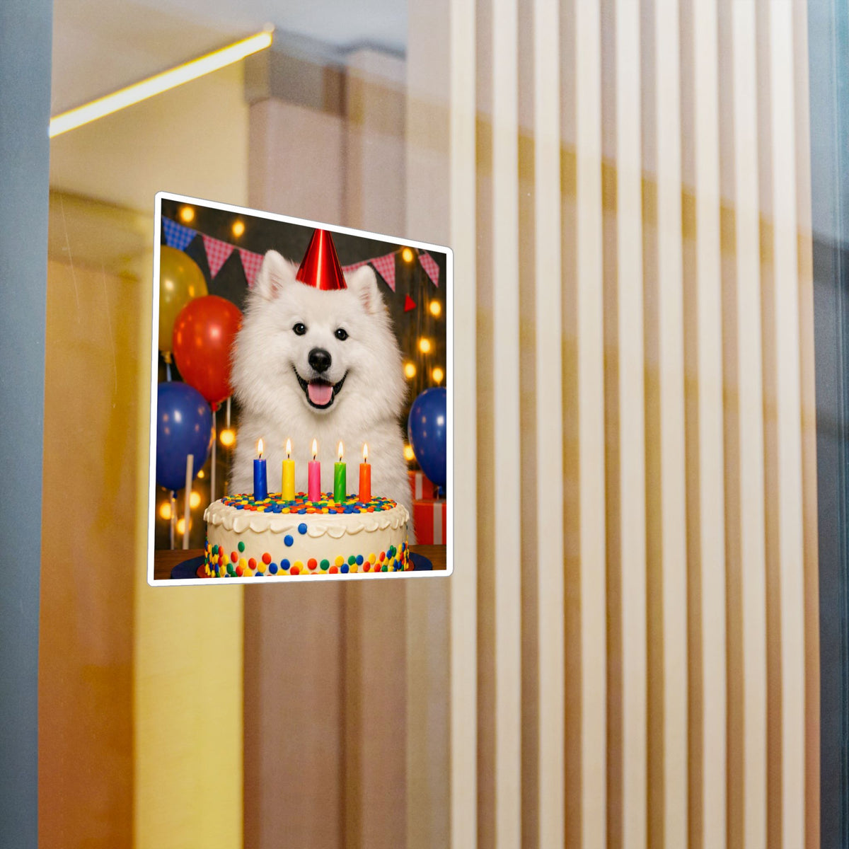 Birthday Buddy Samoyed Vinyl Decal