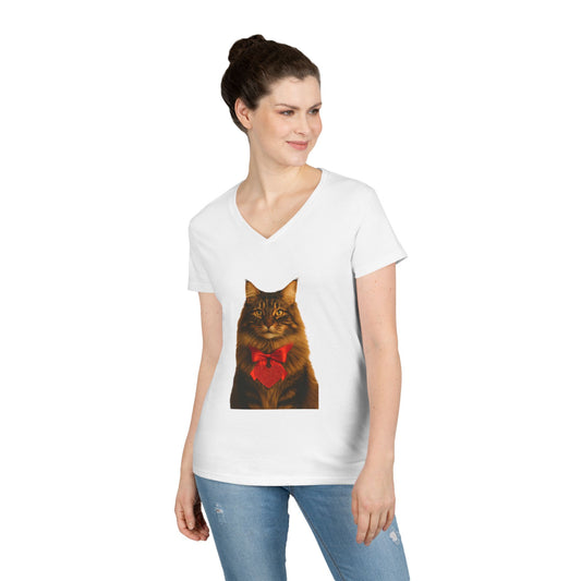 Cupid's Companion Cat Women's V-Neck Tee