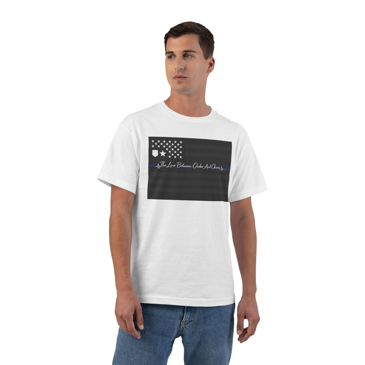 Thin Blue Line Men's Short-Sleeve Crewneck Tee