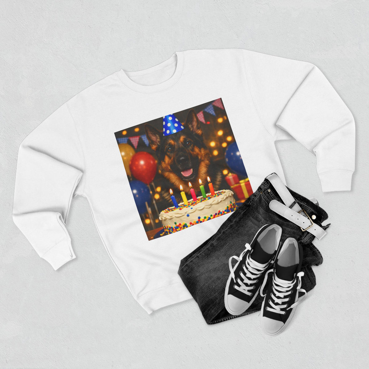 Birthday Buddy German Shepherd Unisex Crewneck Sweatshirt