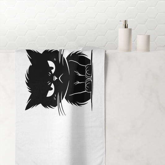 Angry Cat Mink-Cotton  Beach Towel