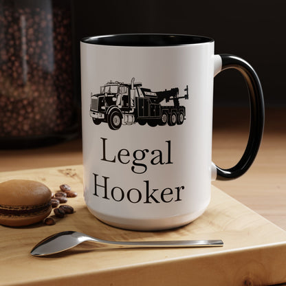Legal H**ker Heavy Tow Truck 2-Tone Coffee Mug