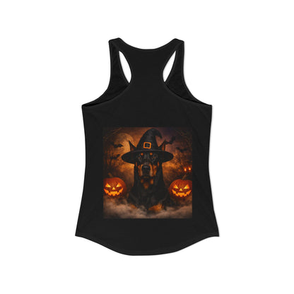 Witch Hat Pack Doberman Women's Racerback Tank