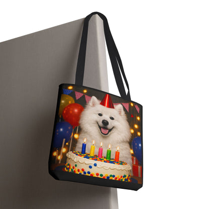 Birthday Buddy Samoyed Tote Bag