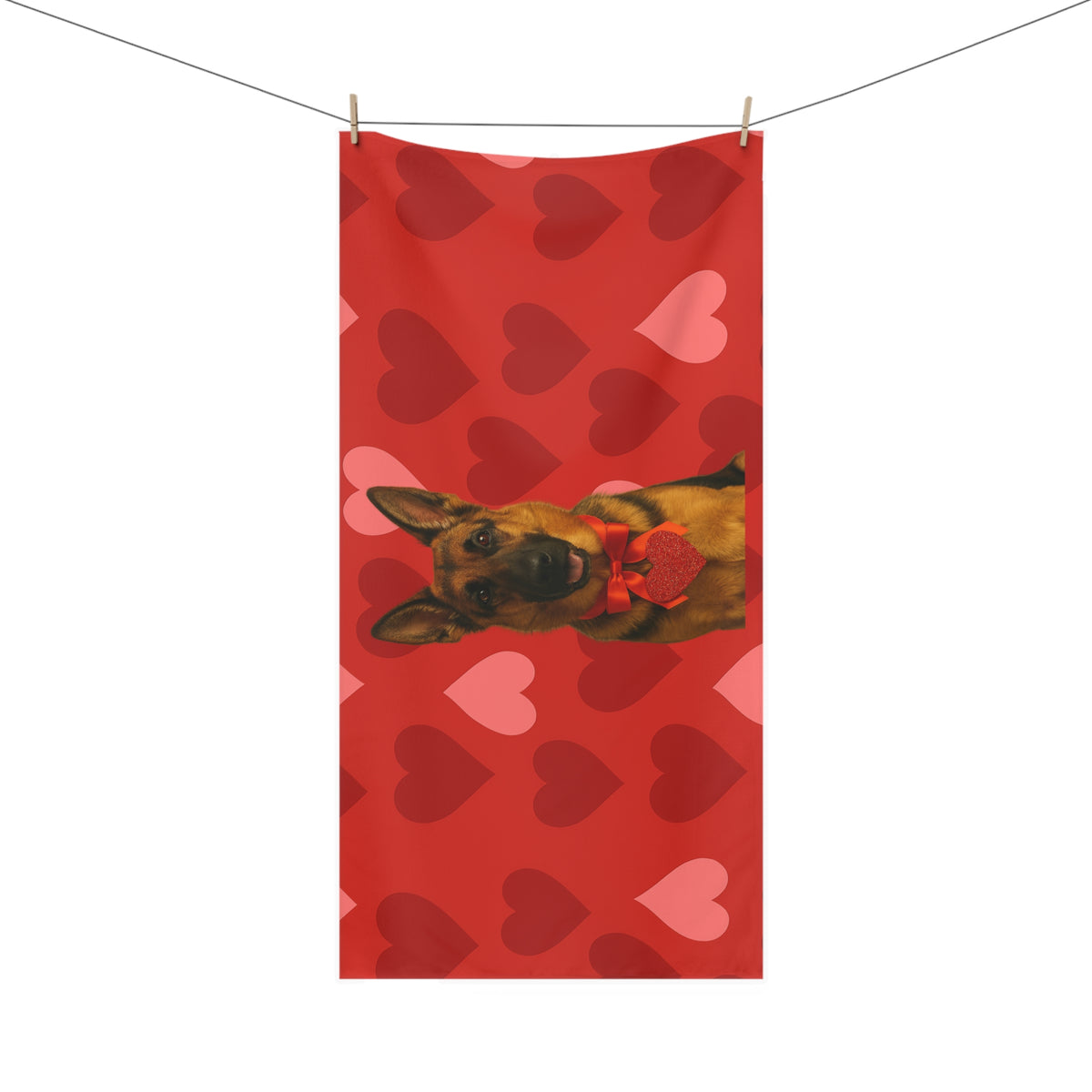Cupid's Companion German Shepherd Mink-Cotton  Beach Towel