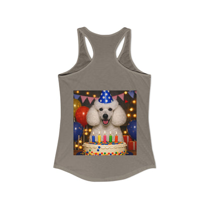 Birthday Buddy Poodle Women's Racerback Tank