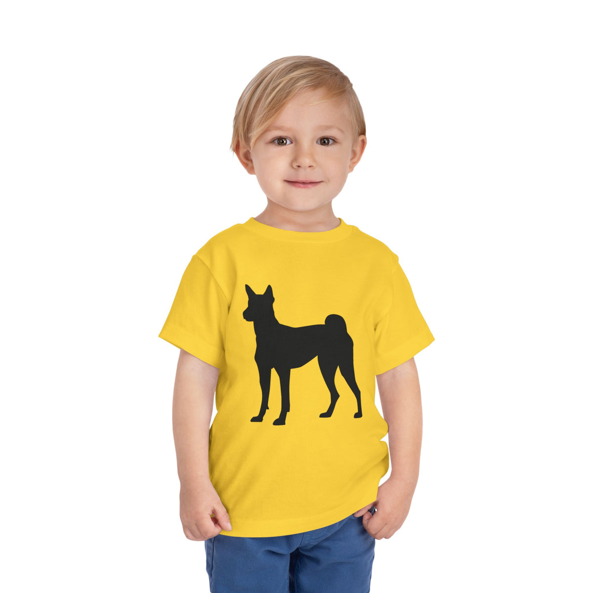 Basenji Silhouette Toddler Unisex Short Sleeve Crewneck Tee
