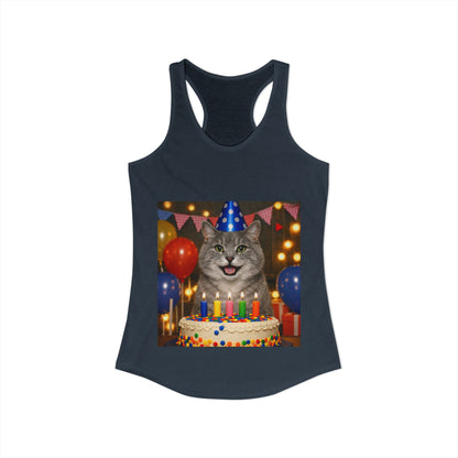 Birthday Buddy Cat Women's Racerback Tank