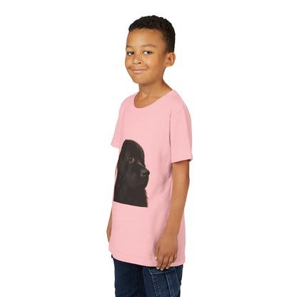 Newfie Head Youth Unisex Short Sleeve Crewneck Tee