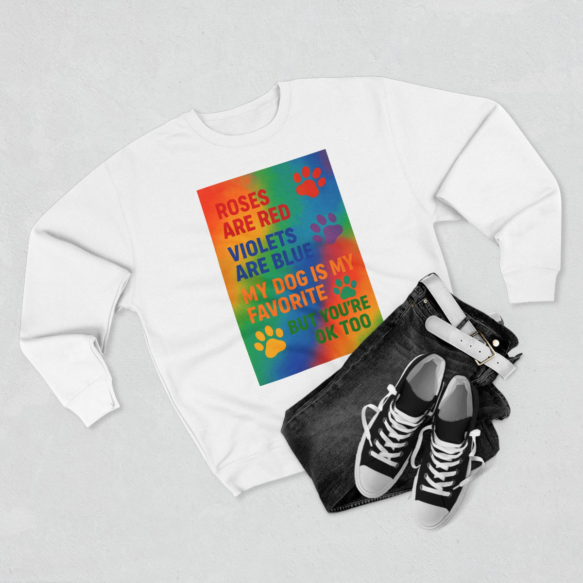 Roses Are Red Dog Unisex Crewneck Sweatshirt