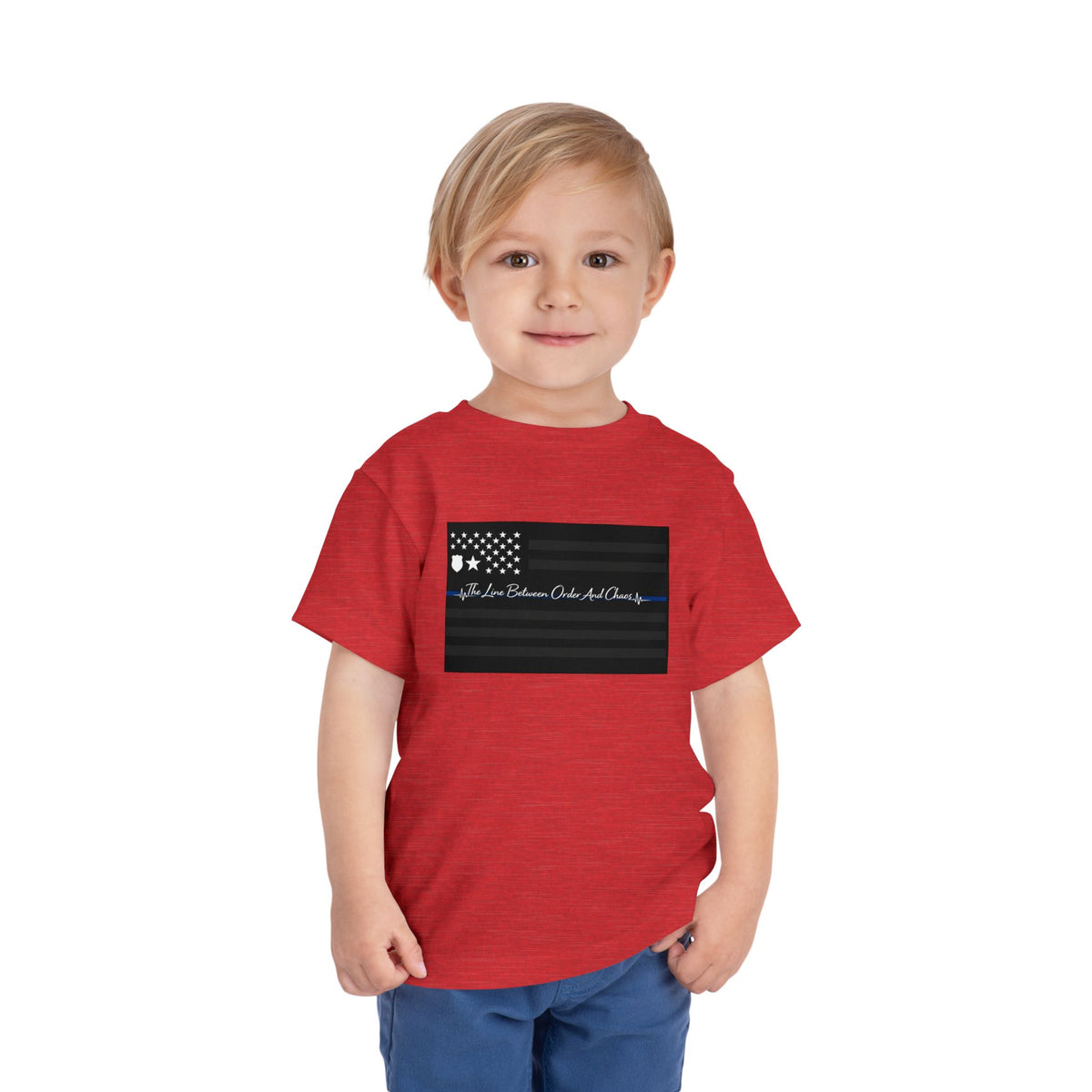 Thin Blue Line Toddler Unisex Short Sleeve Crewneck Tee