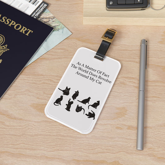 Matter Of Fact Cat Leather Strap Luggage Tag