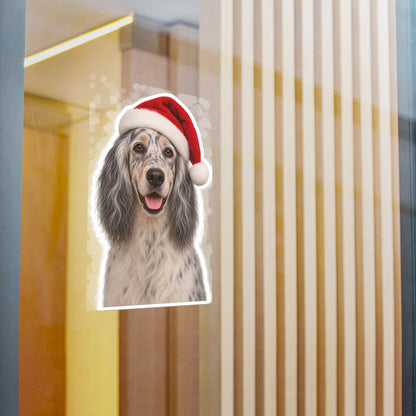 Santa Paws English Setter Vinyl Decal