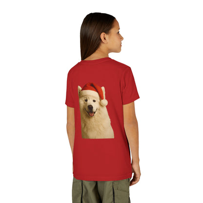 Santa Paws Samoyed Youth Unisex Short Sleeve Crewneck Tee
