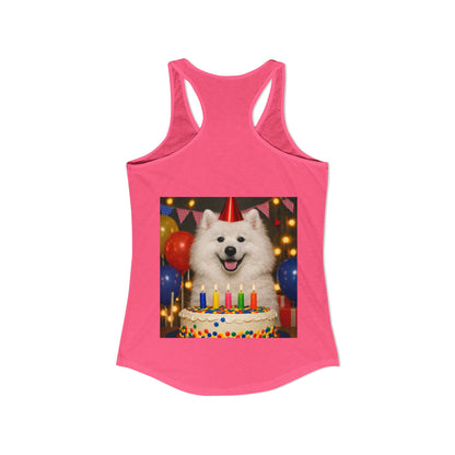 Birthday Buddy Samoyed Women's Racerback Tank