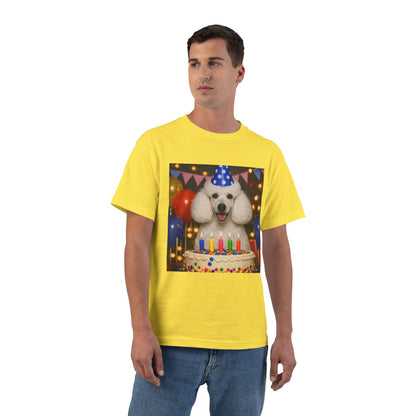 Birthday Buddy Poodle Men's Short-Sleeve Crewneck Tee