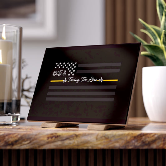 Thin Yellow Line Ceramic Photo Tile