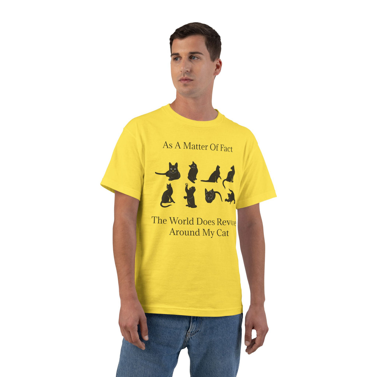 Matter Of Fact Cat Men's Short-Sleeve Crewneck Tee