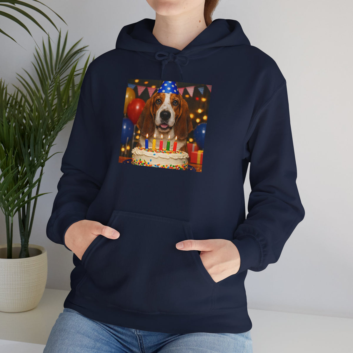 Birthday Buddy Basset Unisex Hoodie