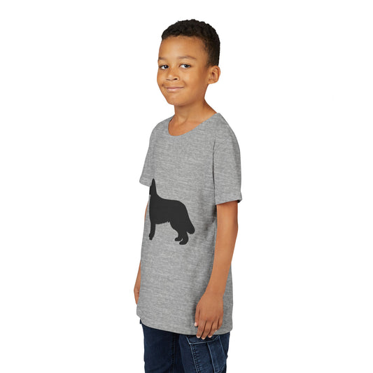 Newfie Silhouette Youth Unisex Short Sleeve Crewneck Tee