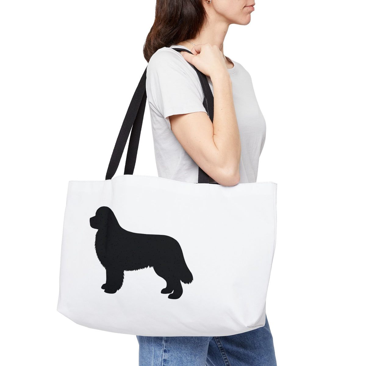 Newfie Silhouette Weekender Tote Bag