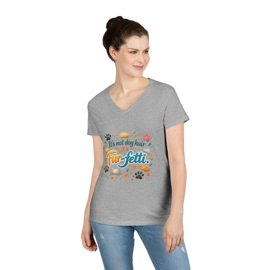 Fur-Fetti Dog Women's V-Neck Tee