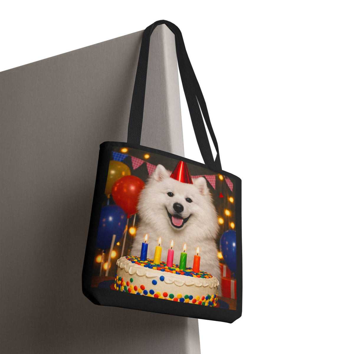 Birthday Buddy Samoyed Tote Bag