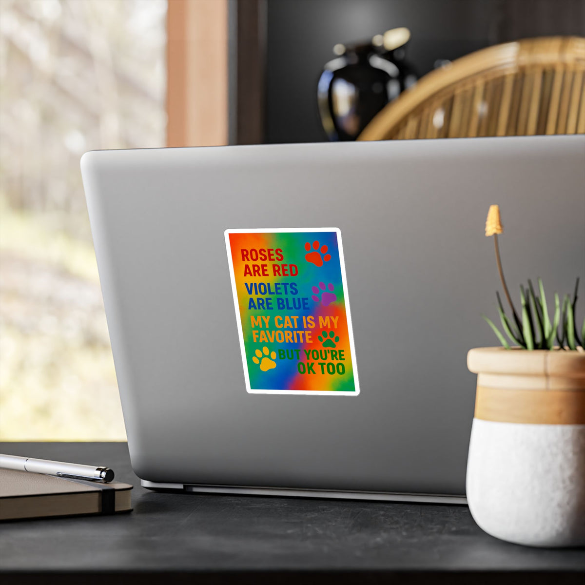 Roses Are Red Cat Vinyl Decal