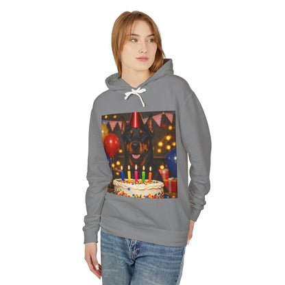 Birthday Buddy Doberman Unisex Lightweight Hoodie