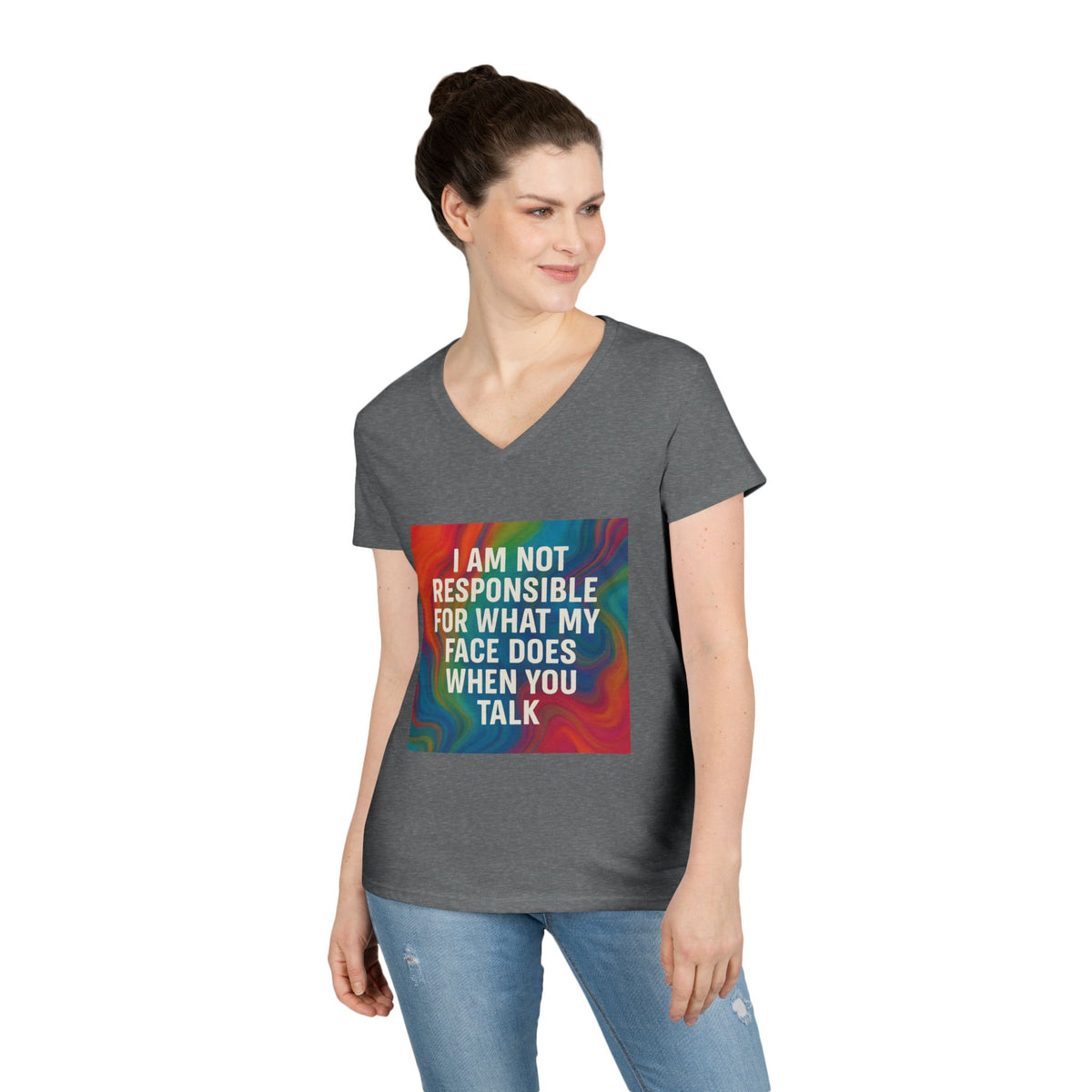 When You Talk Women's V-Neck Tee