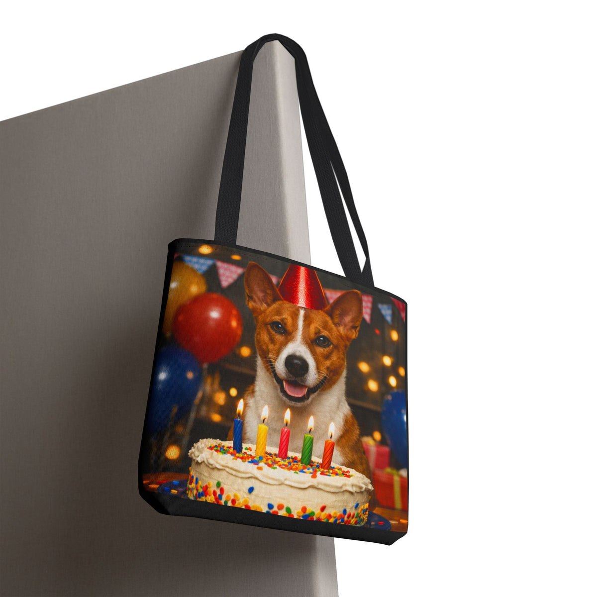 Birthday Buddy Basenji Tote Bag
