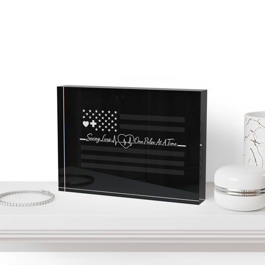 Thin White Line Acrylic Photo Block