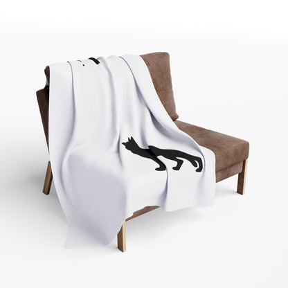 German Shepherd Silhouette Arctic Fleece Blanket