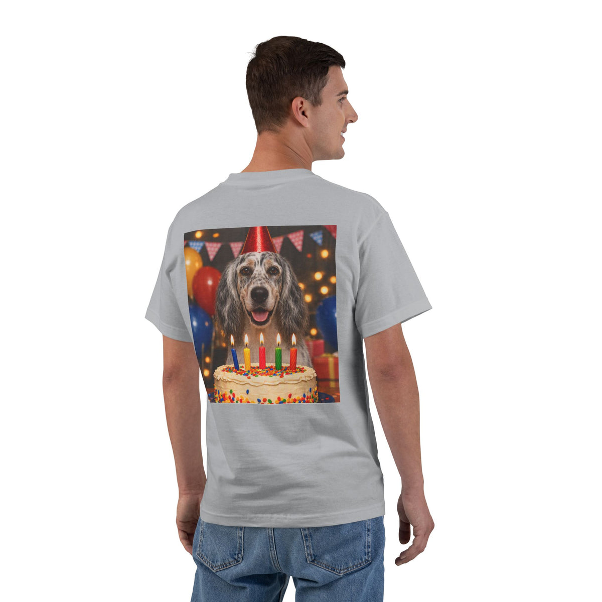 Birthday Buddy English Setter Men's Short-Sleeve Crewneck Tee