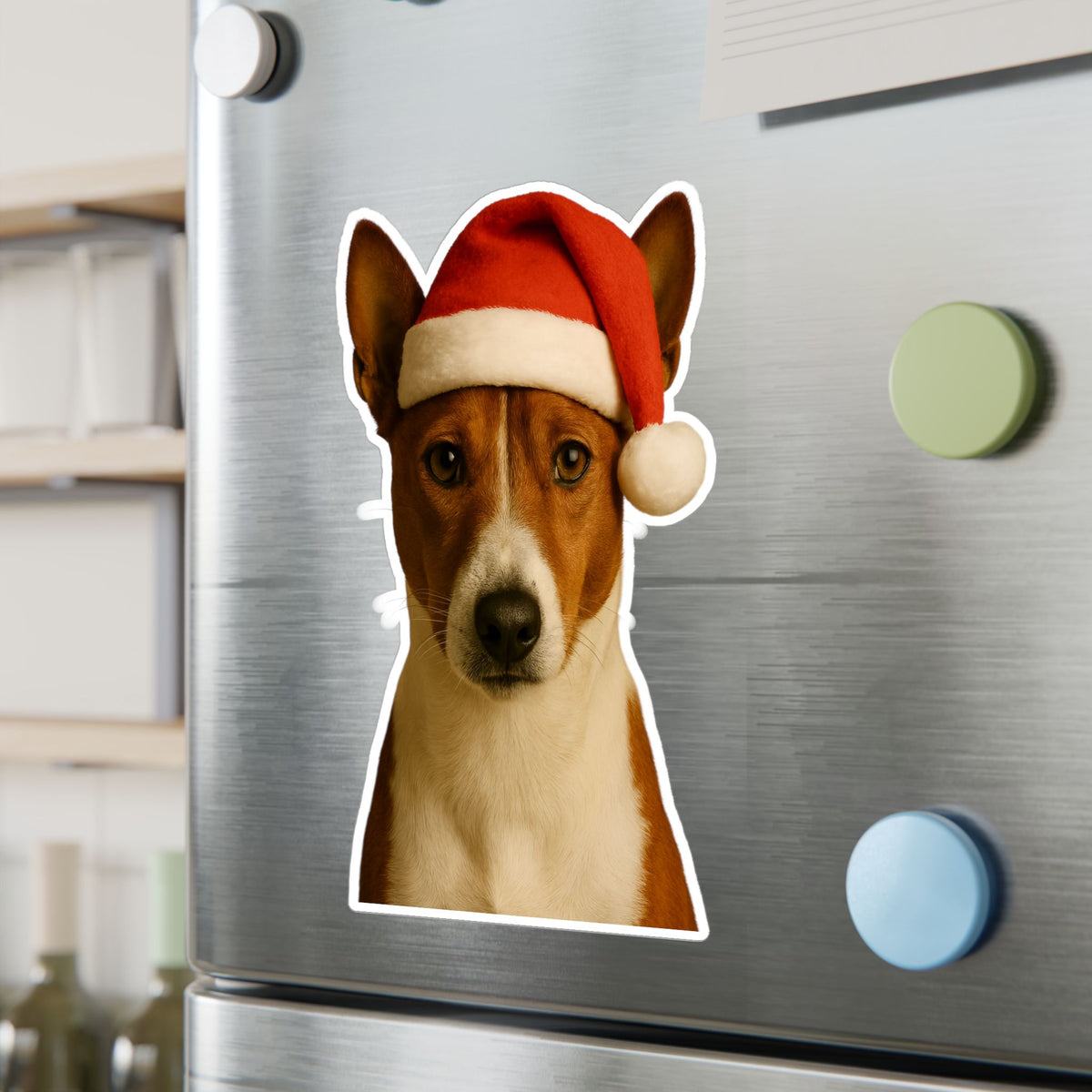 Santa Paws Basenji Vinyl Decal