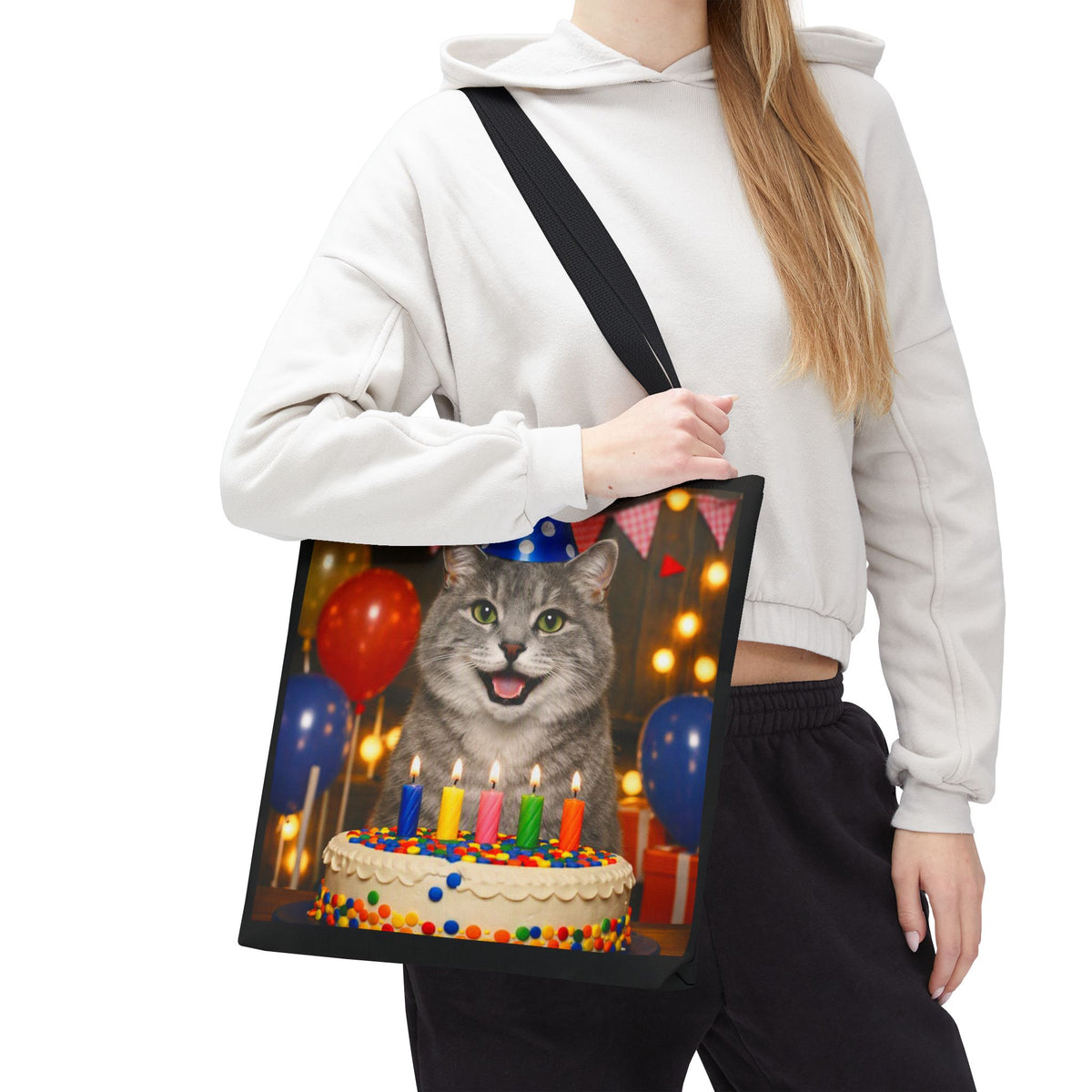 Birthday Buddy Cat Tote Bag