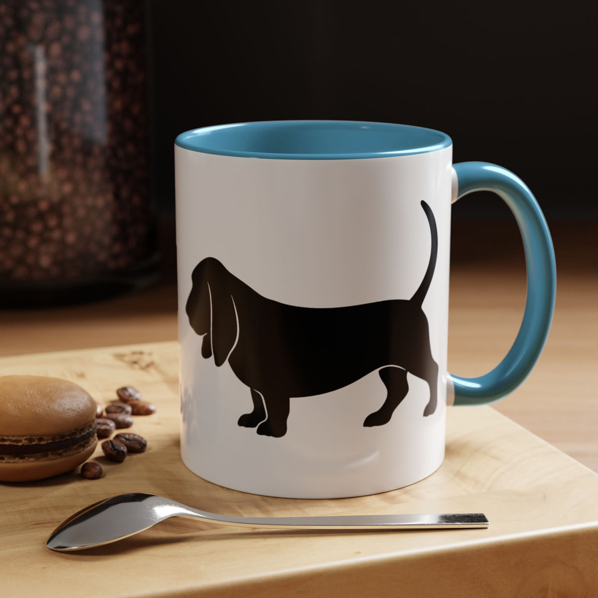 Basset Silhouette 2-Tone Coffee Mug