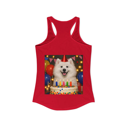 Birthday Buddy Samoyed Women's Racerback Tank