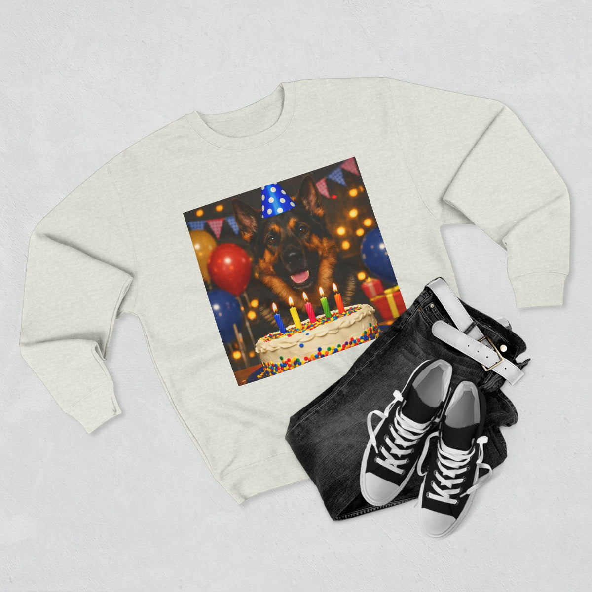 Birthday Buddy German Shepherd Unisex Crewneck Sweatshirt