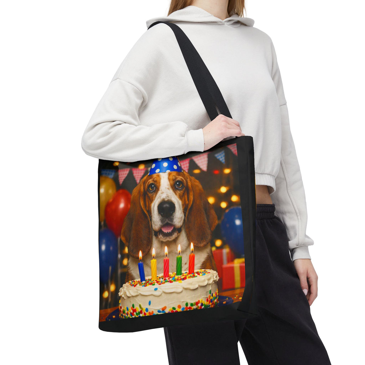 Birthday Buddy Basset Tote Bag