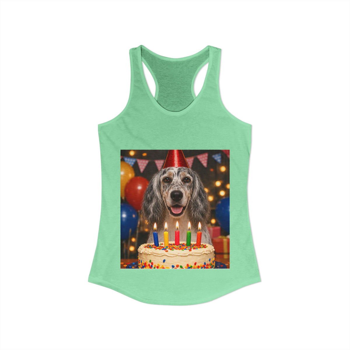 Birthday Buddy English Setter Women's Racerback Tank