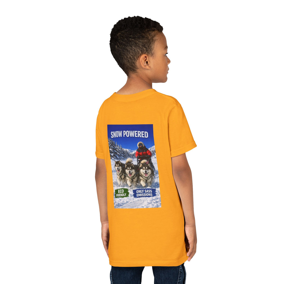 Snow Powered Youth Unisex Short Sleeve Crewneck Tee