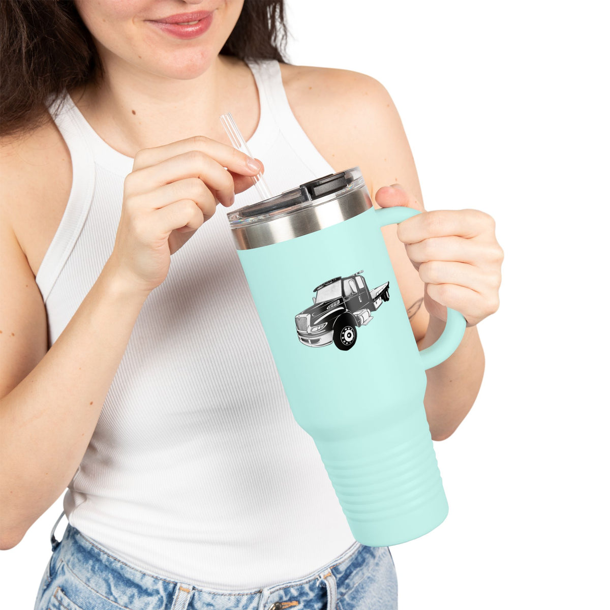 Flatbed Tow Truck Insulated Travel Mug